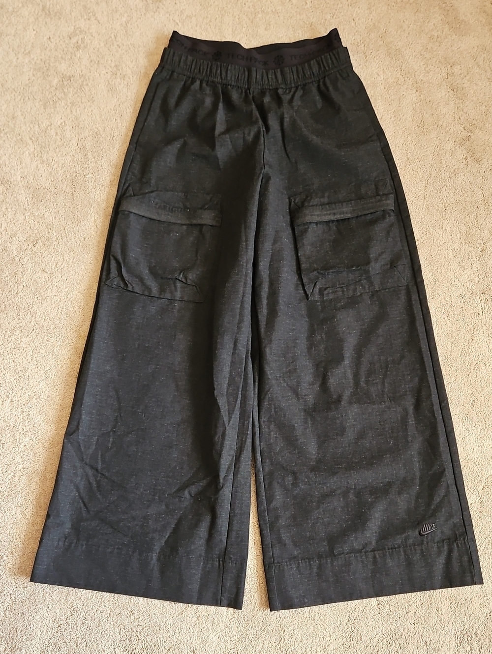 Nike Tech Pack Black Heathered Wide-Leg Cargo Pants